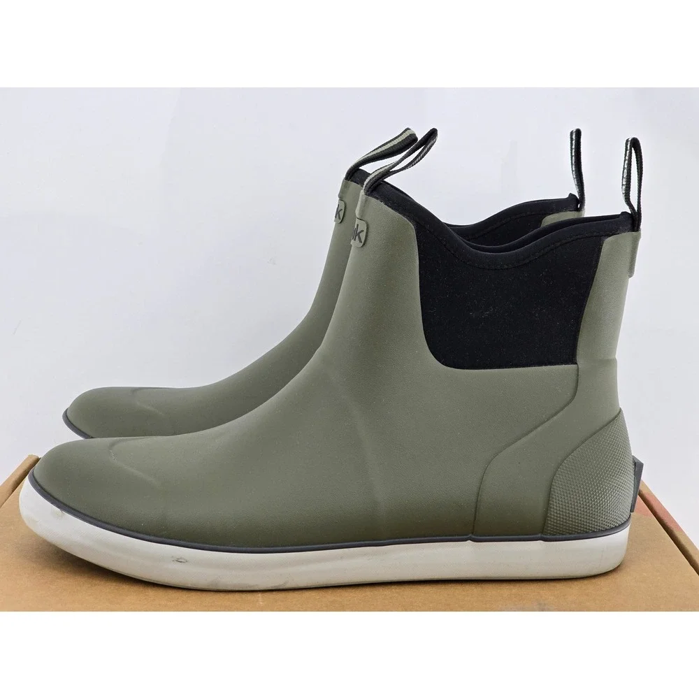 Huk Rogue Wave Fishing Boots Mens Size 13 Green Waterproof Rubber - Excellent